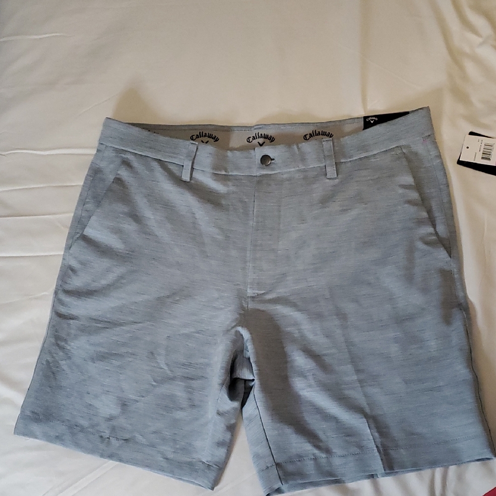 Callaway Men's Gray Flat Front Shorts Size:38